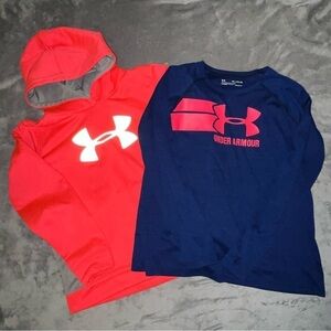 Under Armour Hoodie Sweatshirt and Long Sleeve T-shirt Girls Size Youth XL